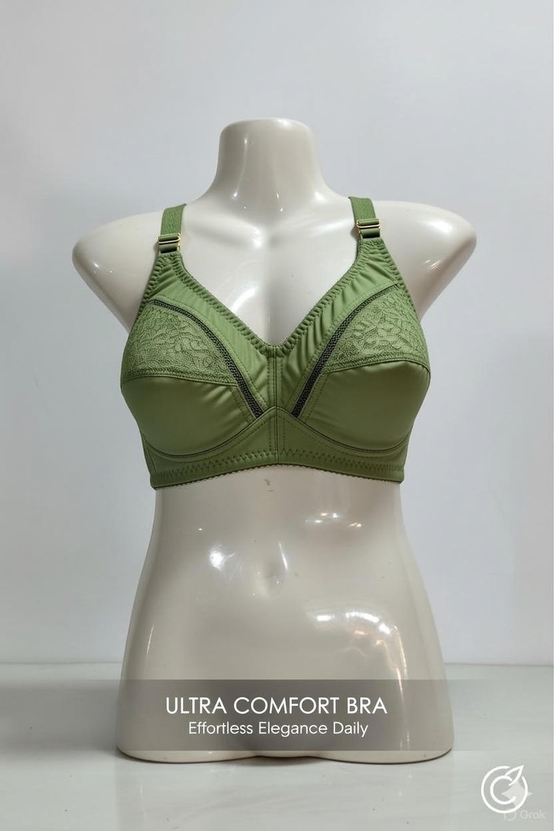 Women’s Premium Green Cotton Bra – Breathable & Soft
