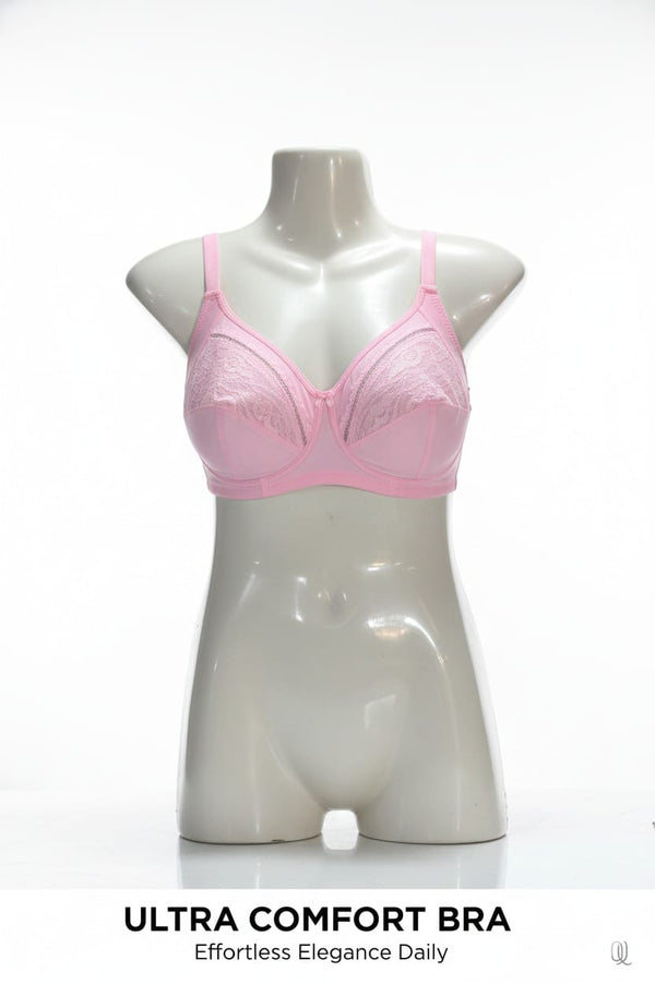 Women’s Premium Pink Cotton Bra – Breathable & Soft