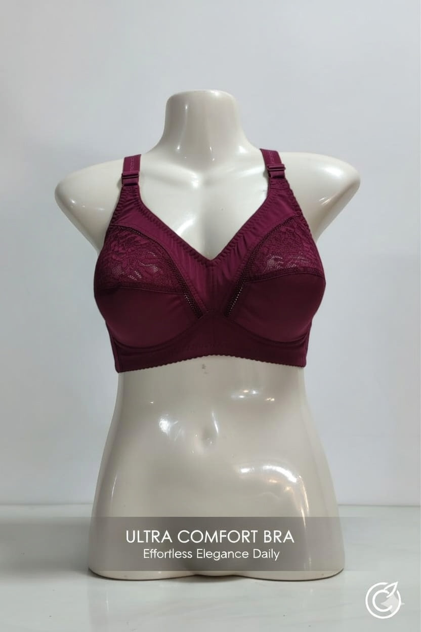 Cotton Pack of 4 Bras - Multi-Color Essential Set (Skin, Mehroon, Blue, Black)
