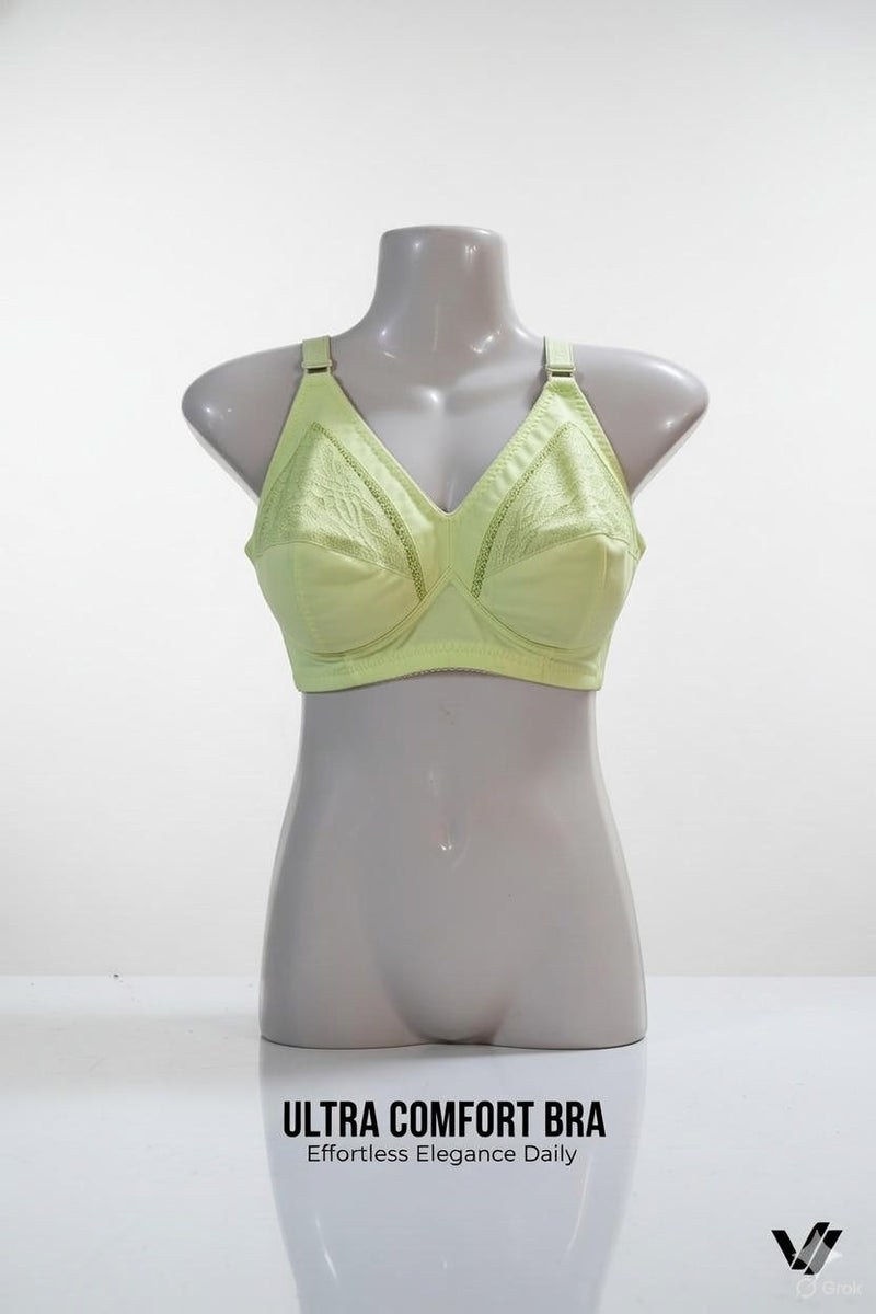 Women’s Premium Light Green Cotton Bra – Breathable & Soft
