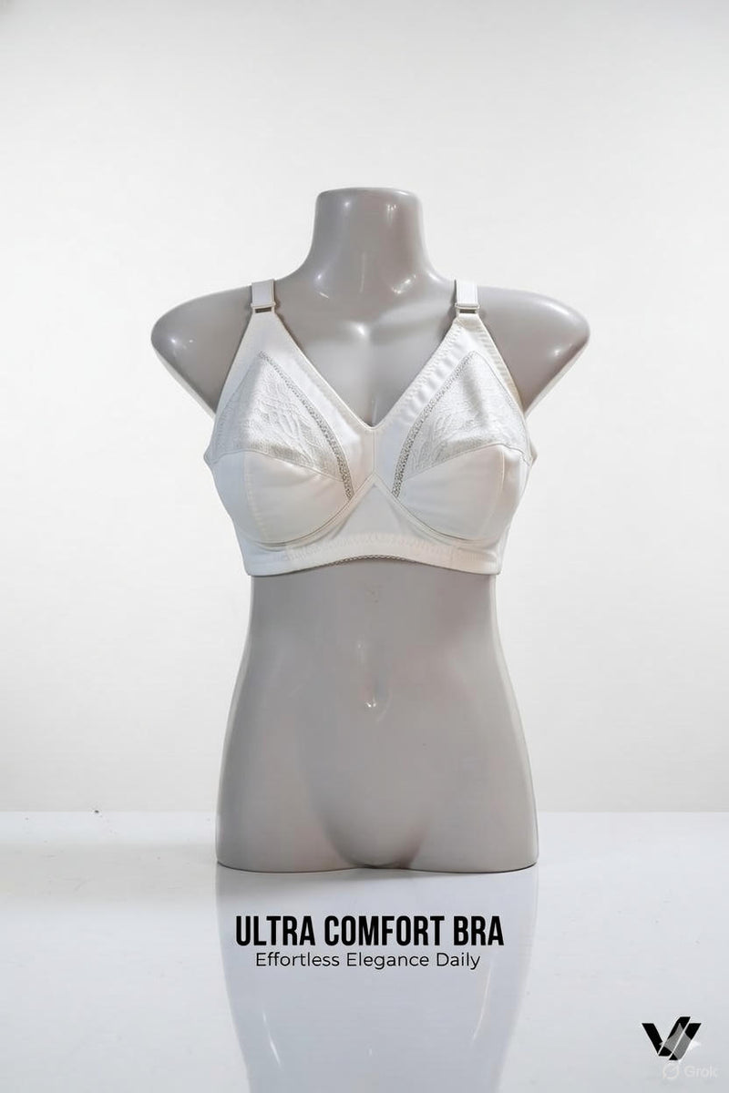 Women’s Premium White Cotton Bra – Breathable & Soft