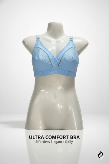 Women’s Premium Light Blue Cotton Bra – Breathable & Soft