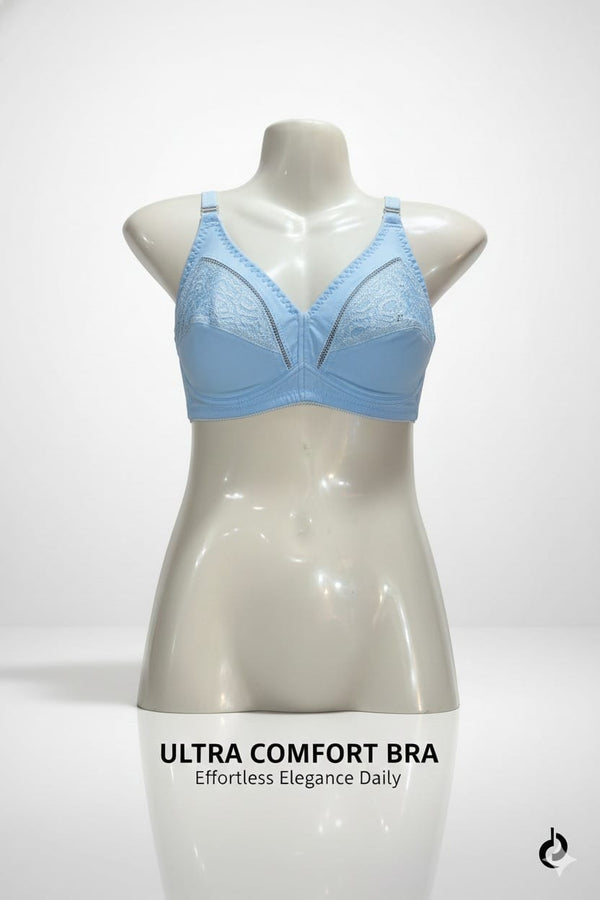 Women’s Premium Light Blue Cotton Bra – Breathable & Soft